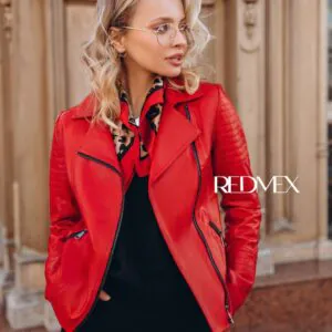 Косуха «Red» из кожи с уменьшенными плечами